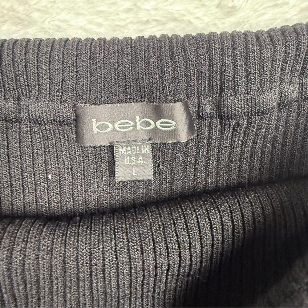 Bebe Black Ribbed Knit TubeTop - Picture 2 of 4